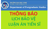  Thông báo lịch bảo vệ luận án tiến sĩ của NCS Trần Thị Thúy - chuyên ngành Chính trị học